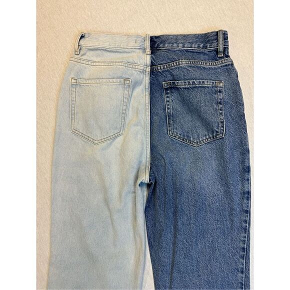 Pacsun High Rise Straight Leg Two Toned Color Block Jeans Sz 28 - Picture 9 of 10